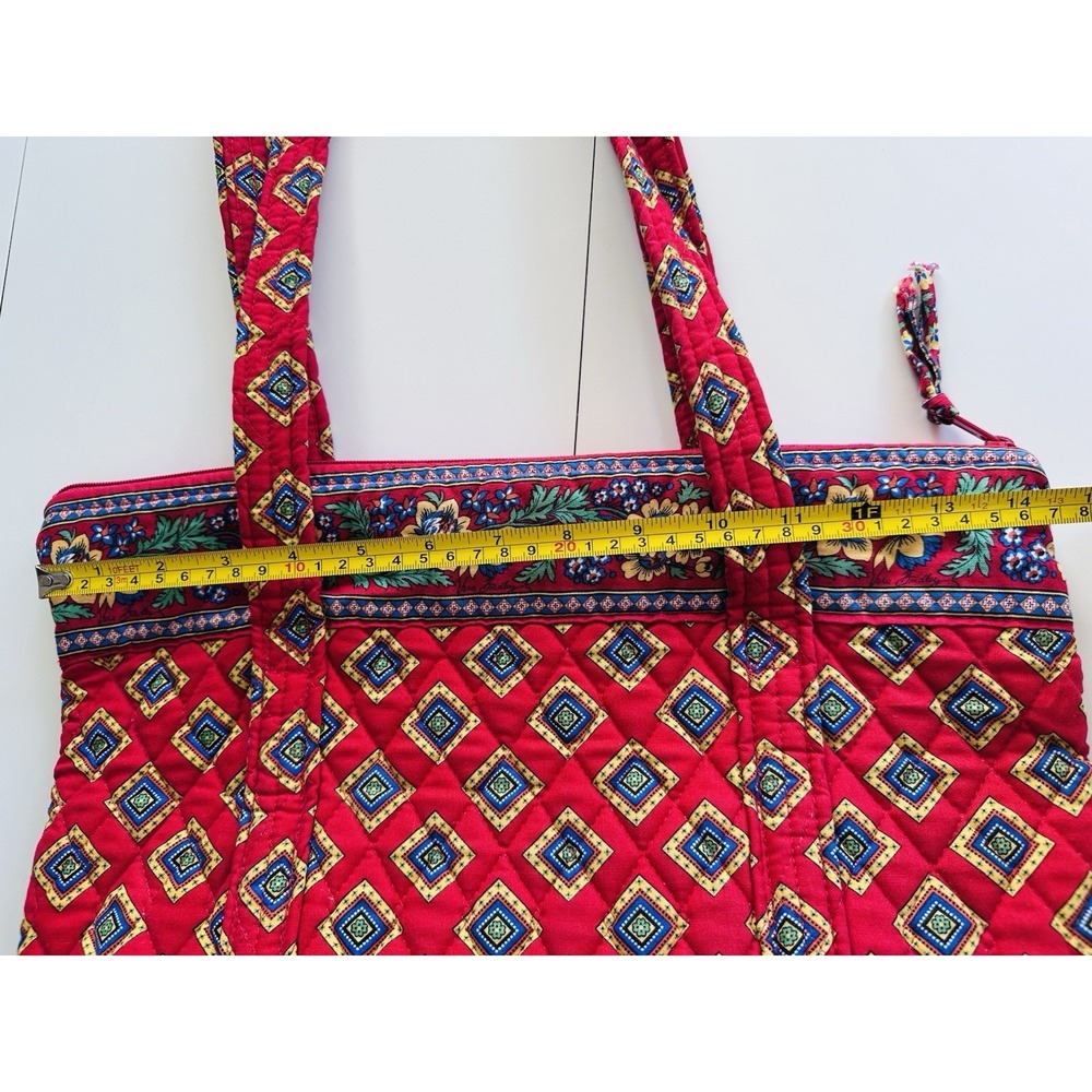 Vera Bradley Betsy Purse Tote Villa Red Pattern Retired Shoulder Bag Vintage - Picture 12 of 16